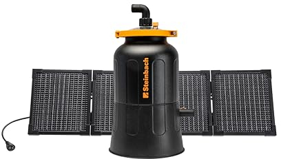STEINBACH Filtre Solaire FXS38-040603 - Puissance de la Pompe 4500 l/h - pour piscines jusqu'à 19 000 litres - avec Un Panneau PV Pliable de 80 W Inclus - Balles filtrantes de 256 g incluses