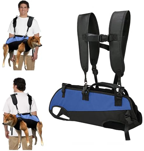 PETCUTE Mochila Transportadora para Perros Grandes,Ajustables Arnés de Elevación para Perros con Asa,Mochila para Perros de Cuerpo Completo,para Ancianos, Discapacitados, Lesiones Articulares