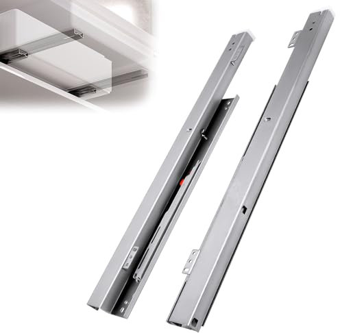 WingFly Undermount Drawer Slides Bottom Mount Pull Out Shelf Slider Under Mount Drawer Glides Full Extension Soft Close Drawer Runner Shelf Track 1 Pair for Kitchen Cabinet Drawer (12inch)