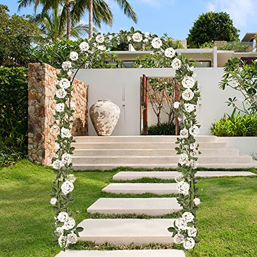 Arco da giardino, pergolato semicircolare in ferro, 190 x 38 x 200 cm e 230 x 38 x 200 cm, traliccio da giardino verde per piante rampicanti, decorazione esterna, struttura paesaggistica in metallo