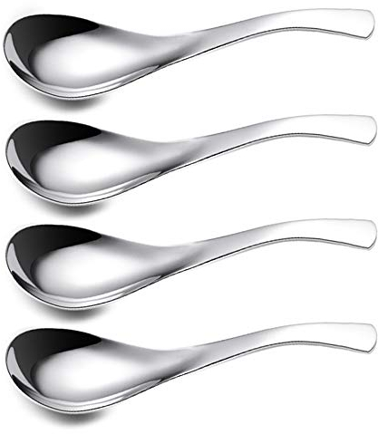 ERCENTURY Stainless Steel Spoon, Soup Spoon, Coffee Spoon, Desert Spoon, etc. Light Weight and Small Size Especially Suitable for Toddlers, Children, Espresso etc. (Set of 4)