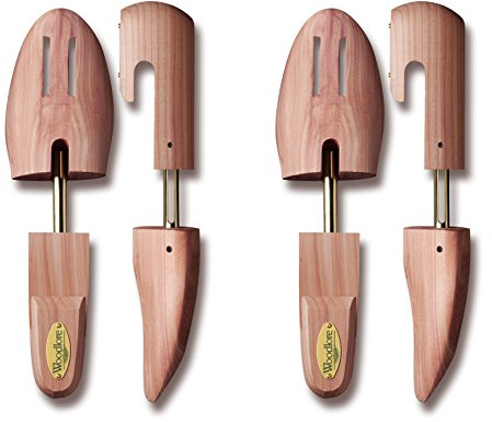 Woodlore Men’s Cedar Wood Shoe Trees (2 Pairs) Adjustable, Aromatic, USA Made