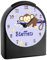CreaDesign, WU-50-1000-01, AFFE hängend Farbe Blau, analog Kinderwecker schwarz, Funkwecker ohne Ticken, mit Licht, personalisiert mit Namen, 9,6 x 5,5 x 11,9 cm, 104 g