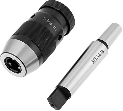 1 - 16 mm Portabrocas de Taladro sin Llave, con Eje, para Máquinas Taladradoras, Fresadoras, Tornos, Tornos Mandrinadores y Herramientas Manuales Eléctricas