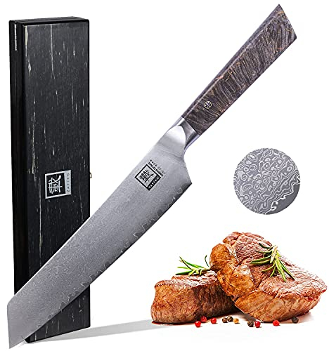 zayiko Professional Series Damastmesser Premium Chefmesser mit 20 cm Klinge gefertigt aus 67 Lagen Damaststahl I Profi Küchenmesser mit Ahornholzgriff in edler Holzbox
