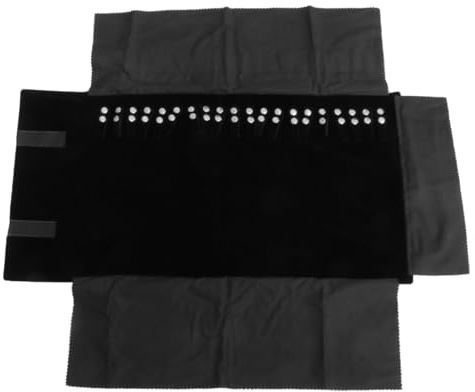 Cabilock Bolsa de Rollo de Joyería Organizador de Joyas para Collares y Pulseras para y Protección de Premium Negro