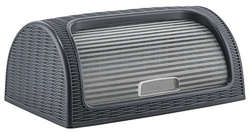 Michelino Brotkiste 41 x 26 x 18 cm Brotasten mit Rolldeckel (anthrazit)