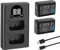 2 X NP-FW50 Batteria di Ricambio e Doppio caricatore Compatibile con Sony Alpha a6500, a6300, a6000, a7s, a7, a7s ii, a5100, a5000, a3000, a7r, a7 ii, NEX 3/5/7 Series