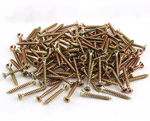 Wood Screws,Flat Head Screws for Wood, Zinc Galvanized Small Screw,M3*25mm 100 PCS and 20 PCS Screw Anchors for Furniture, Woodworking, DIY Model Fixing
