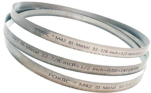 FOXBC 32-7/8-Inch Portable Band Saw Blade 14/18 TPI, 32-7/8 Inch X 1/2 X .020, 3-Pack, Replacement for DeWalt DW3986C Bandsaw Blade