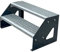 Kaminbau Mierzwa Premium Treppe Anthrazit Freistehend 2 Stufen(Verzinkt)(Breite 1000 mm) (Höhe 38cm) Wetterfest Gitterroststufe Gartentreppe