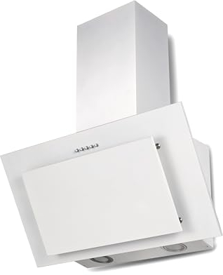 PKM Schräghaube S13-60 | Kopffreihaube | Dunstabzugshaube | 60cm Breite | matt schwarz oder weiß | 3 Leistungsstufen | Abluft | Umluft [Energieklasse B] (White)