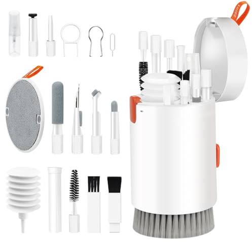 Tastatur Reinigungsset, 20 in 1 Keyboard Cleaning Kit, Reinigen Bürste Elektronik Reiniger, Tastaturreiniger mit Bürste für Tablet, Laptop, Phone, Ohrhörer, PC-Monitor, Kamera
