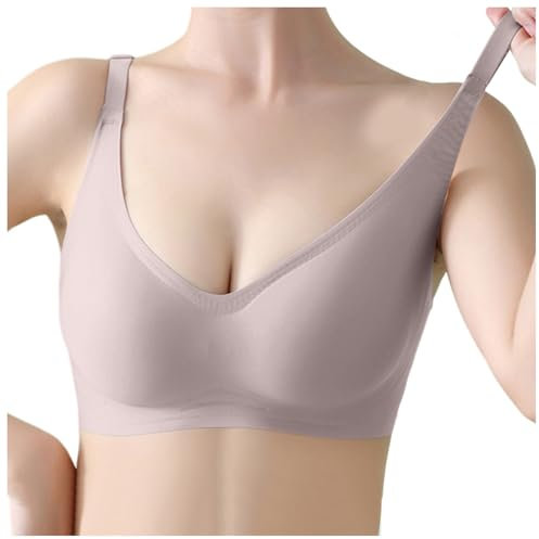 SRZYMJ Postpartum Underwear Sports Bras Women Plus Size 5XL Stick on Bra Cups Strapless Bras for Women Push up Strapless Push up Bras for Women 2 Sizes Bigger braclear Bra Bras for Women Plus Size