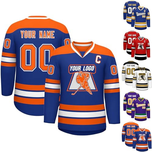XYYYHTL Camiseta de Hockey Personalizada Diseña tu Camiseta de Hockey Personalizada con tu Nombre/Equipo/número