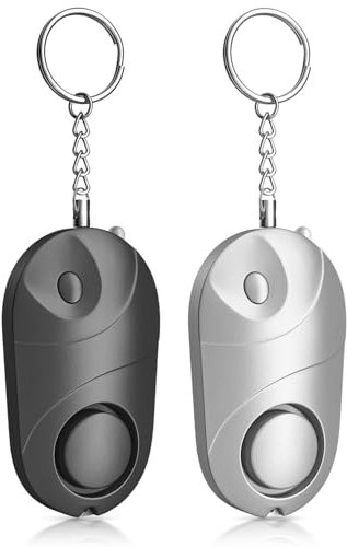 Qoosea Persönlicher Alarm [2 Pack] Safesound Persönlicher Sicherheitsalarm 140 dB mit LED-Licht, Notfall-Selbstverteidigungs-Sicherheitsalarm für Kinder/Frauen/Ältere/Studenten