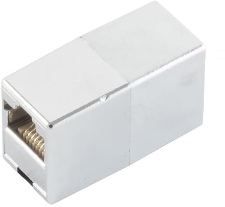 1aTTack.de 1 x – RJ45-koppling metalliserad adapter western-uttag 8-8 till västerländsk uttag 8-8 1:1 beläggning guldpläterade kontakter oskadade för telefonnätverk DSL