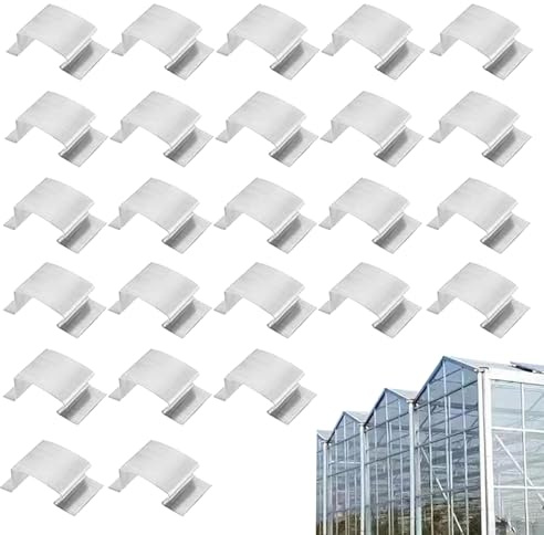 Doiyislem Clips de invernadero para acristalamiento | 25 clips de reparación de acristalamiento de repuesto | Pinzas de sujeción inoxidables para fijación en jardín, campo abierto y jardín de invierno