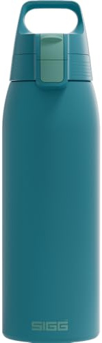 SIGG - Edelstahl Trinkflasche - Shield ONE Blue Puya - Für Kohlensäurehaltige Getränke Geeignet - Auslaufsicher - Federleicht - BPA-frei - Outdoor & Fitness - Blau - 1L