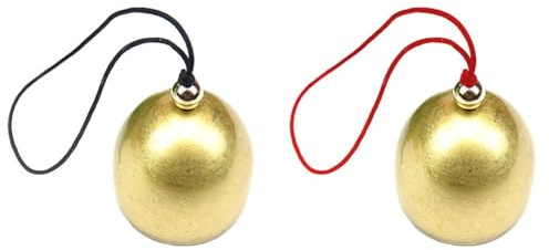 Gdfnmogo Campana de aleación de metal con colgante de campanilla de viento antirobo, campana de puerta para el hogar, Doion dorado, 27 cm y 29 cm (cuerda negra)