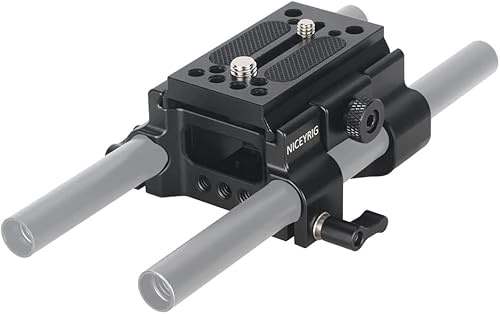 Baseplate for Manfrotto 501,NICEYRIG Placa de liberación rápida para Manfrotto 577 501 500 701 con Abrazadera de Varilla Doble de 15 mm para trípode para Montaje en Hombro de 15 mm