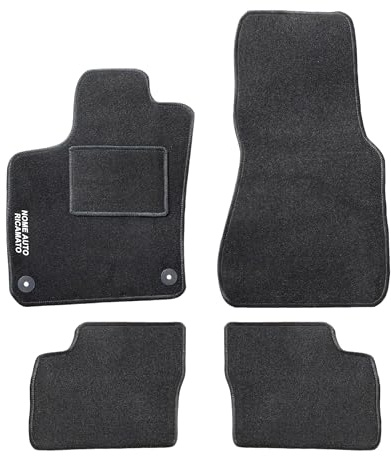 Auto Accessori Lupex | Juego de 4 Alfombrillas de Coche compatibles con Twingo (2014 +) con 2 Clips de fijación | Alfombras moldeadas de moqueta con Bordado en el Lado del Conductor