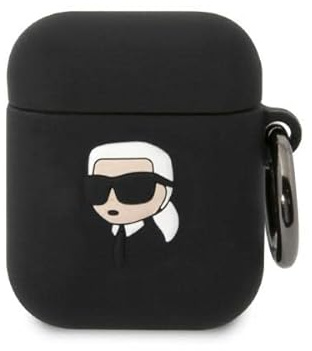 Karl Lagerfeld Silicone NFT Karl Head 3D hülle AirPods 1/2 gen, schwarz