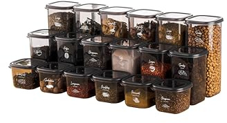 Viwares Vorratsdosen mit Deckel Luftdicht | 18er Vorratsbehälter Set | BPA-FREI | Zur Müsli Mehl und Zucker Aufbewahrung | Praktische Aufbewahrungsbox Küche für alle Lebensmittel
