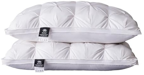 HOMDECR Almohadas De Pluma De Ganso, Almohadas De Hotel, Calidad De Hotel Súper Suave Almohada De Pluma De Ganso 100% Blanca 48 X 74 Cm (Blanco,2 Unidad)