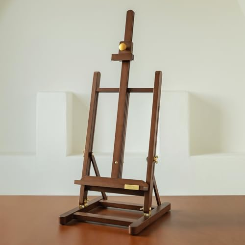 MEEDEN Pro Grand chevalet de table pour la peinture - Chevalet de table sans assemblage pour les toiles jusqu'à 70 cm - Chevalet de table en bois de hêtre à cadre en H réglable pour les adultes