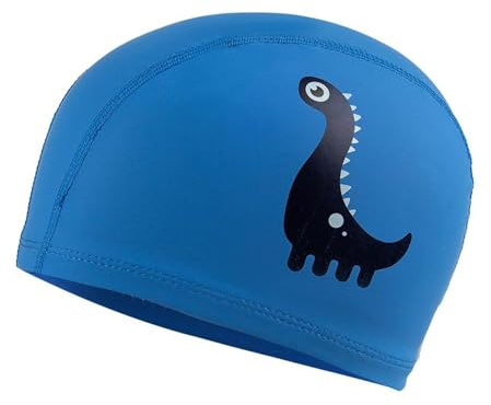 GIVBRO Cuffia da Nuoto per Bambini Cappello da Nuoto in Tessuto Elastico Cuffia da Nuoto Stampata con Dinosauro per Capelli Lunghi e Corti Ragazze Ragazzi Bambini Adolescenti Bambini