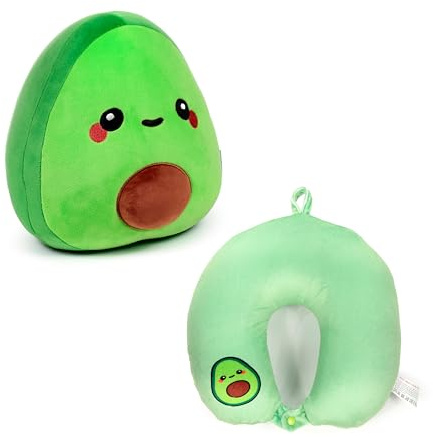 Puckator Cuscino da Viaggio con Peluche 2 in 1 - Pedro l'Avocado - Foodiemals - Swapseazzz