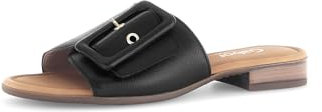 Gabor Damen Pantoletten, Frauen Slipper,Moderate Mehrweite (G),Backless Slipper,Mules,Gartenschuhe,Sommerschuhe,schwarz (Gold),39 EU / 6 UK