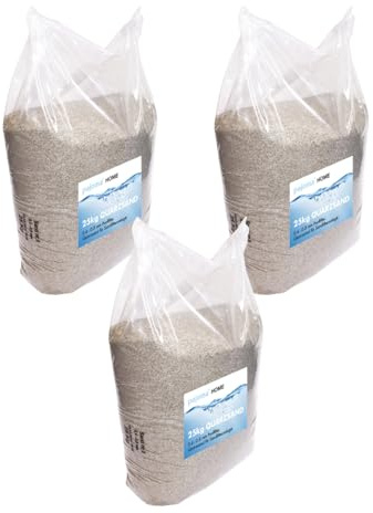 pajoma® Sable de quartz 3 x 25 kg, pour filtre de piscine et filtre à sable, grain de 0,4 à 0,8 mm, très pur, pour aquarium et construction, bords arrondis, polyvalent