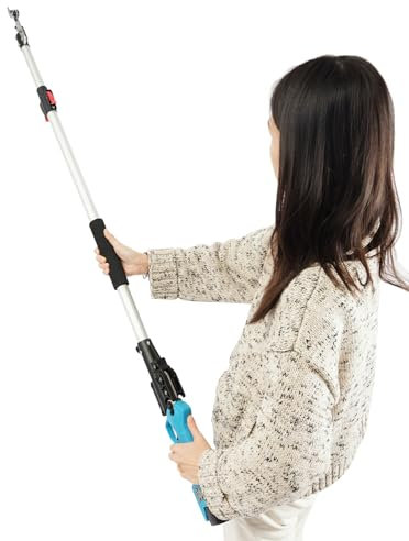 Cortasetos eléctrico profesional eléctrico telescópico motor sin escobillas, cortasetos inalámbrico, IP20, para jardines, granjas