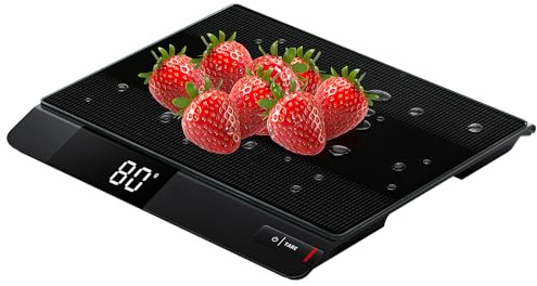 UNIWEIGH Báscula de cocina de 15 kg/33 libras, báscula digital de alimentos con precisión de 0,1 oz, peso en gramos y onzas para hornear, café, envío, báscula de cartas con tara, pantalla LCD, apagado