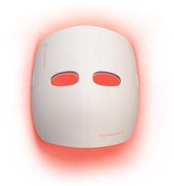Therabody TheraFace Mask Glo | Masque LED sans Fil pour Les Soins de la Peau avec lumière Rouge, Bleue et Infrarouge et Massage apaisant du Cuir chevelu pour Une Peau radieuse et éclatante