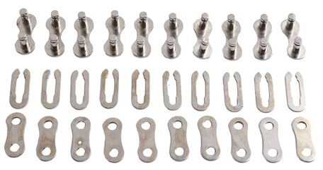 Violiica Paquete de 10 eslabones maestros de cadena de bicicleta para bicicletas de una sola velocidad y 3 velocidades, accesorios de conector rápido, acero plateado