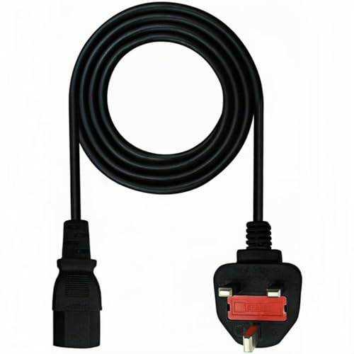 TONGZHIY 1.5M/5FT UK Plug 13A 250V Power Cable 3 Prong AC Power Cord for LED LCD Smart TV, PC, Laptop, Monitors, Electric Kettles, Rice Cookers