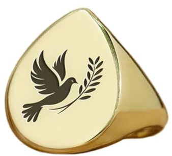 WORLD WIDE GEMS duvring i päronform | 925 sterling silver guldpläterad | presentsmycken, vintage stil signet ring allergivänliga handgjorda smycken |WW_PDR_01275