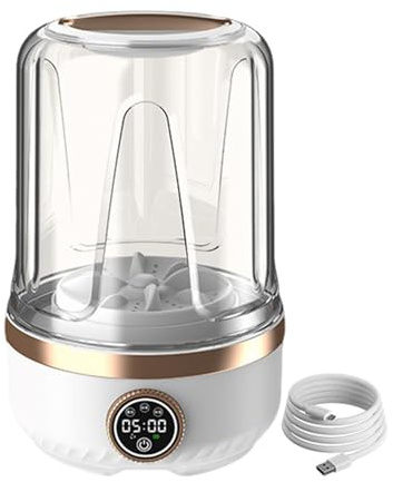 Minitvättmaskin - rena ömtåliga och intima, 3-taktsläge USB-drift, 2 liters kapacitet + 10W motoriserad centrifugering, högdensitet antimikrobiell polymer - för camping och resor