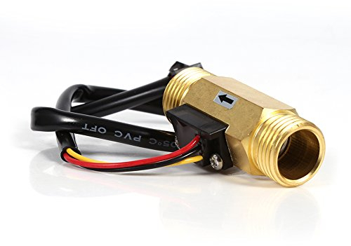 Flow Sensor Connector，60mm G1/2 Copper Thread Hall Effect Liquid Water Flow Sensor Flowmeter Fluidmeter Liquid Water Flow Switch Meter 1-30L/min