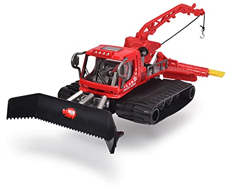 Dickie Toys 203783002 Pistenraupe, Schneeraupe, Snow Hero, bewegliche Teile, 23 cm groß, rot/schwarz