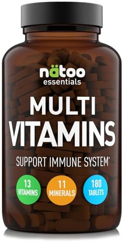 NÄTOO Multivitaminico 180 Compresse (3 mesi di integrazione) - Integratore con 13 Vitamine e 11 Minerali - Multivitaminico Completo - supporto sistema immunitario