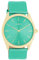 Oozoo - Timepieces Damen Uhr Aqua metallic | Armbanduhr Damen mit Lederarmband | Moderne Uhr für Frauen - Edle Analog Damenuhr in Rechteckig C11339 (40mm)