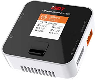 ISDT Q6 Nano Lipo Battery Charger Discharger DC 200W 8A Smart RC Battery Charger for 2~6S Lithium LiHv LiIon LiFe NiMH Ni-Cd/Pb Lipo Battery Balance Charger, with LCD Display, White