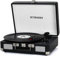 Reproductor de discos de vinilo portátil con 3 velocidades y Bluetooth, con correa y 2 altavoces estéreo integrados, tocadiscos vintage de vinilo, reproductor de discos fonográfico con salida de línea