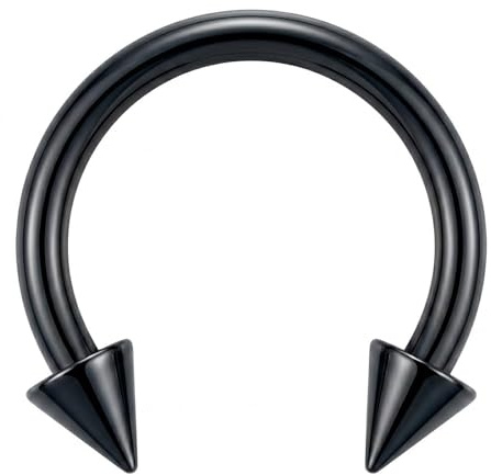 AZARIO LONDON Anodized G23 Grade Titanium 16 Gauge (1.2mm) Circular Barbell with Cone - Septum Ring - Titanium Tragus Piercing - Titanium Horseshoe Body Jewellery