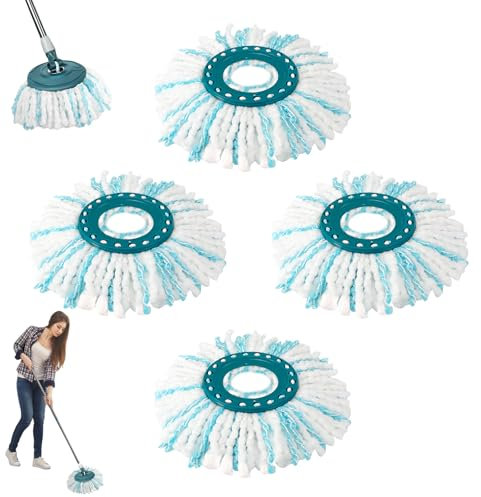 Sprifityy 4 Piezas para Leifheit Clean Twist Disc Mop Ergo Kit, Cabezal de Repuesto de fregona Reutilizable, fácil de reemplazar, Altamente Absorbente, para Todo Tipo de Suelos