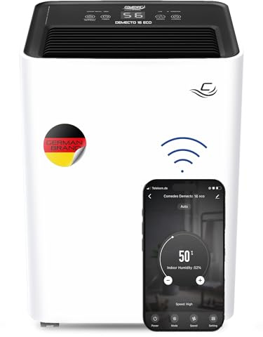 Comedes Demecto 16 eco WiFi - Leistungsstarker Luftentfeuchter (max. 16 Liter / 24h) Geeignet für Räume bis 65m²/150m³, App-fähig
